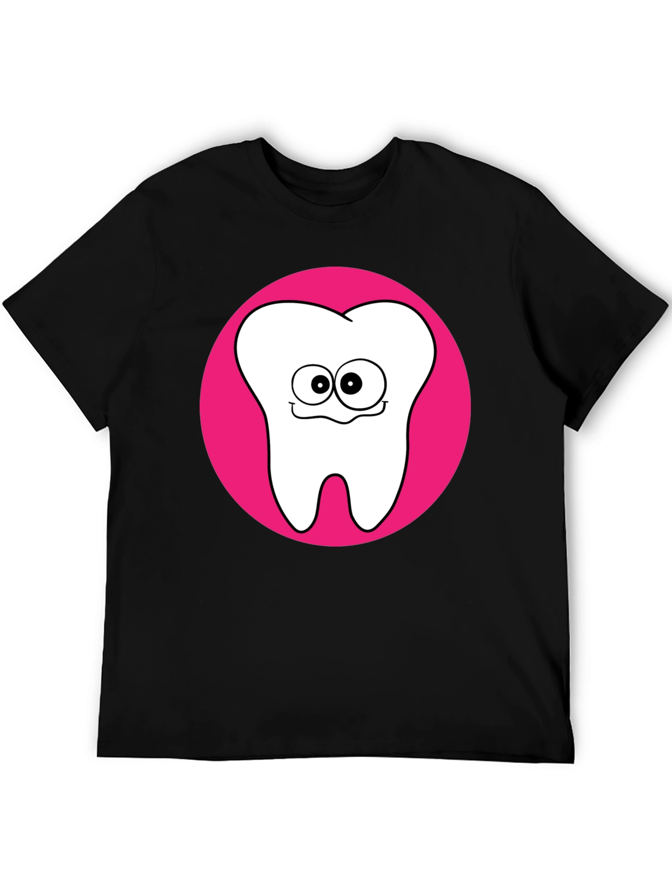 Funny Tooth Graphic Tee - Black Cotton T-Shirt