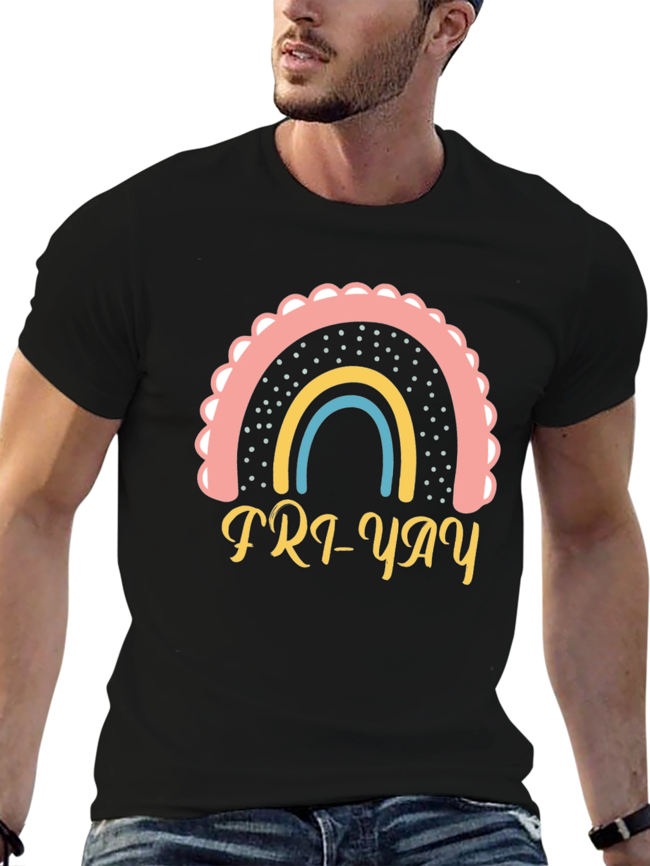 Fri-Yay Rainbow T-Shirt - Weekend Vibes!