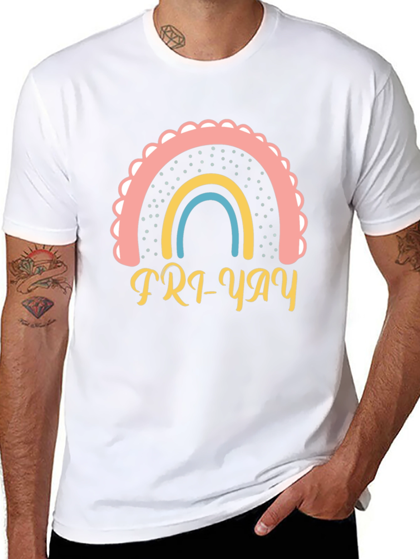 Fri-Yay Rainbow T-Shirt - Weekend Vibes!