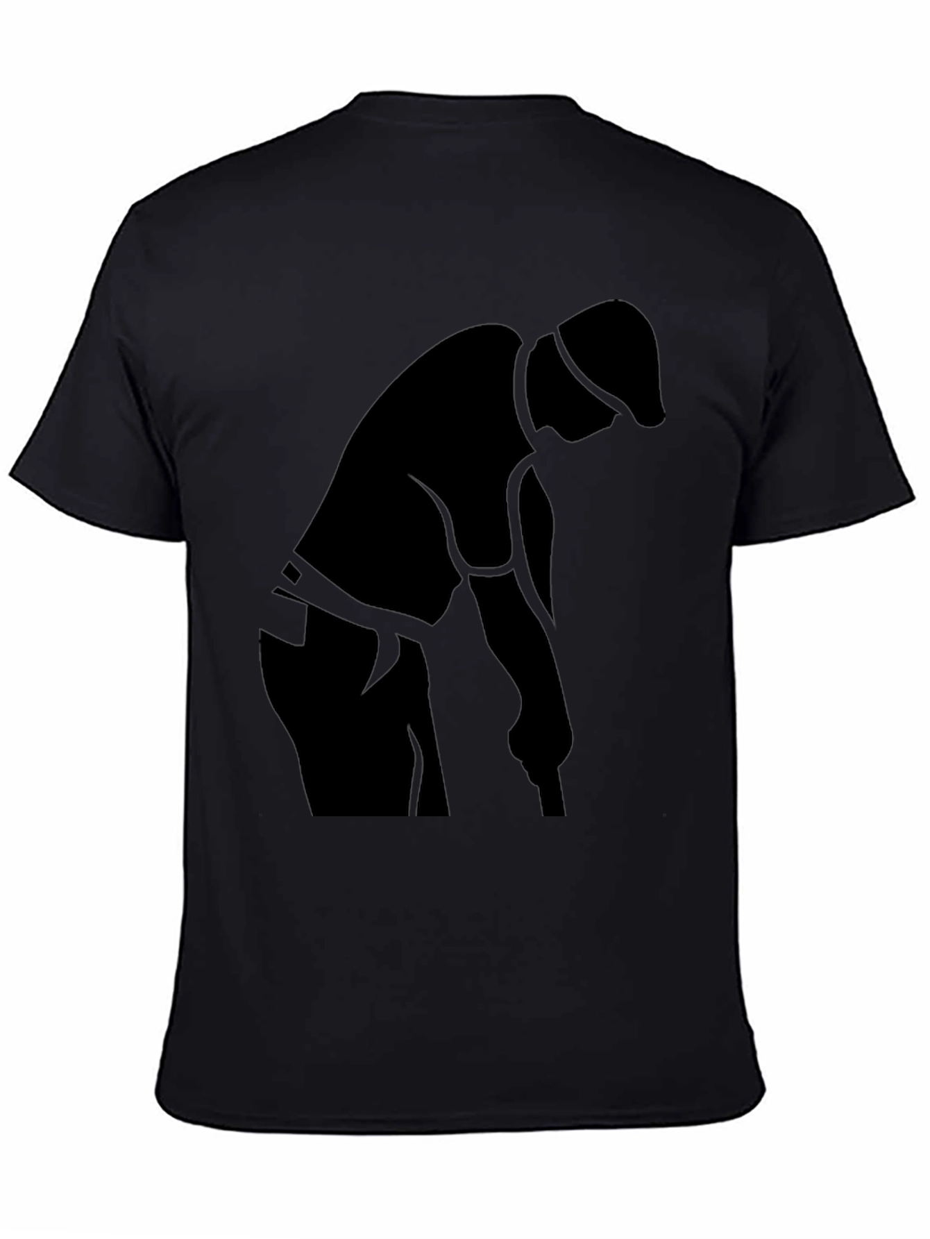 Black Golfer Silhouette T-Shirt - Sporty Casual Tee