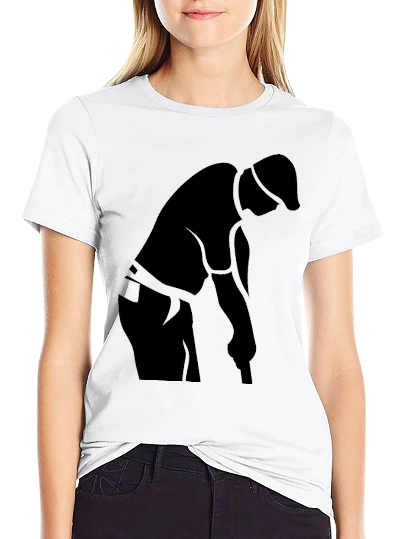 Black Golfer Silhouette T-Shirt - Sporty Casual Tee