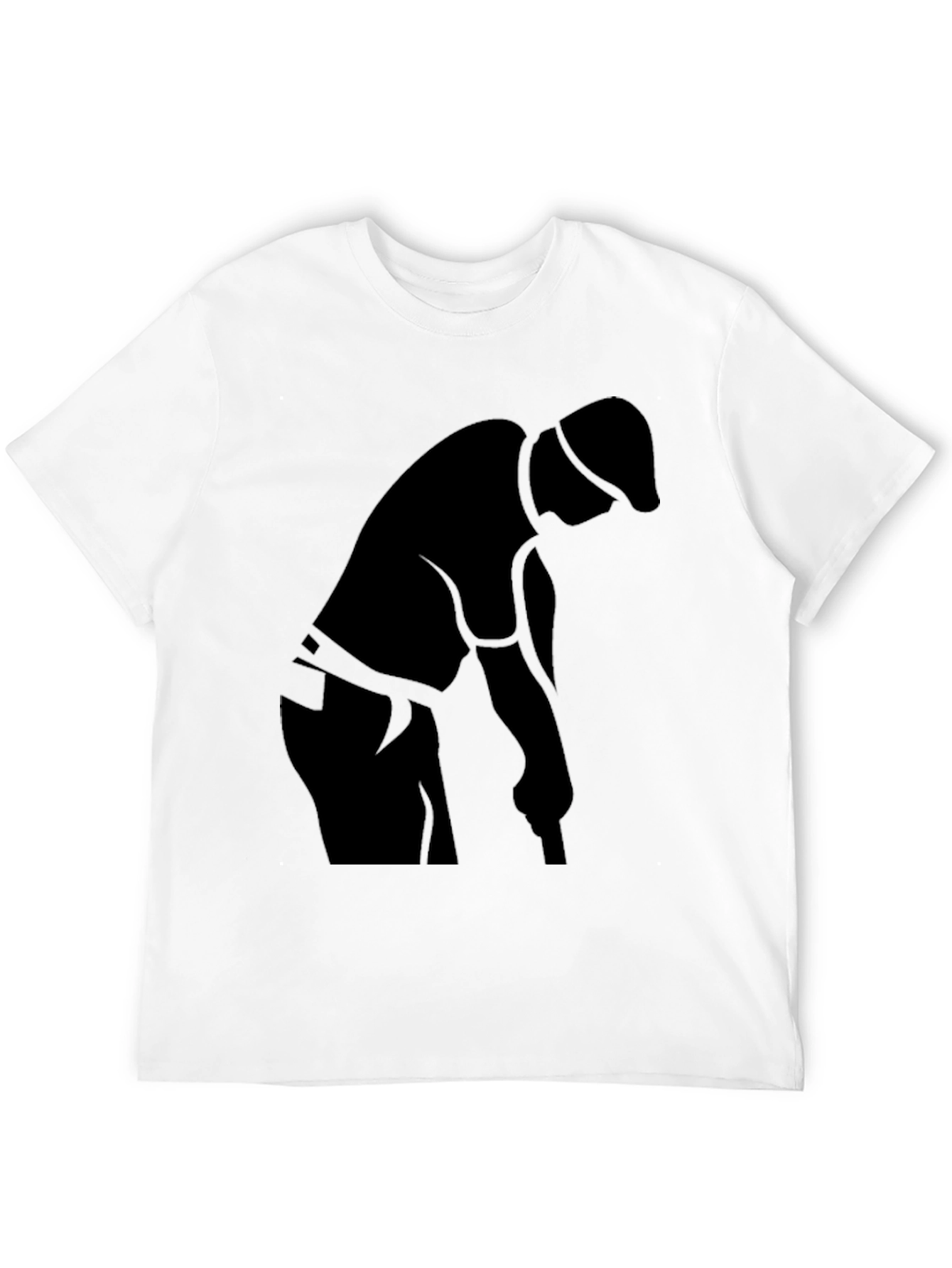Black Golfer Silhouette T-Shirt - Sporty Casual Tee