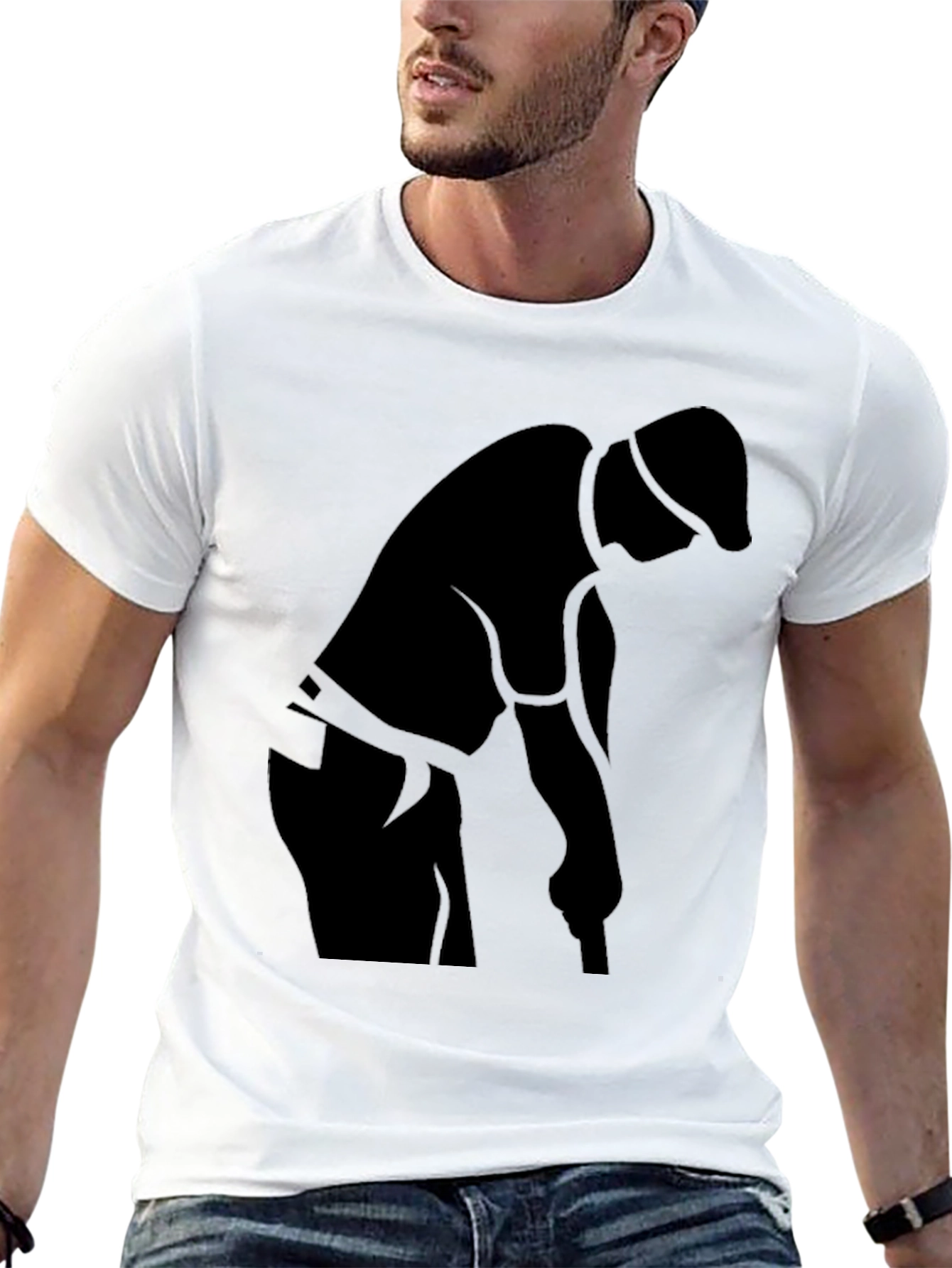 Black Golfer Silhouette T-Shirt - Sporty Casual Tee