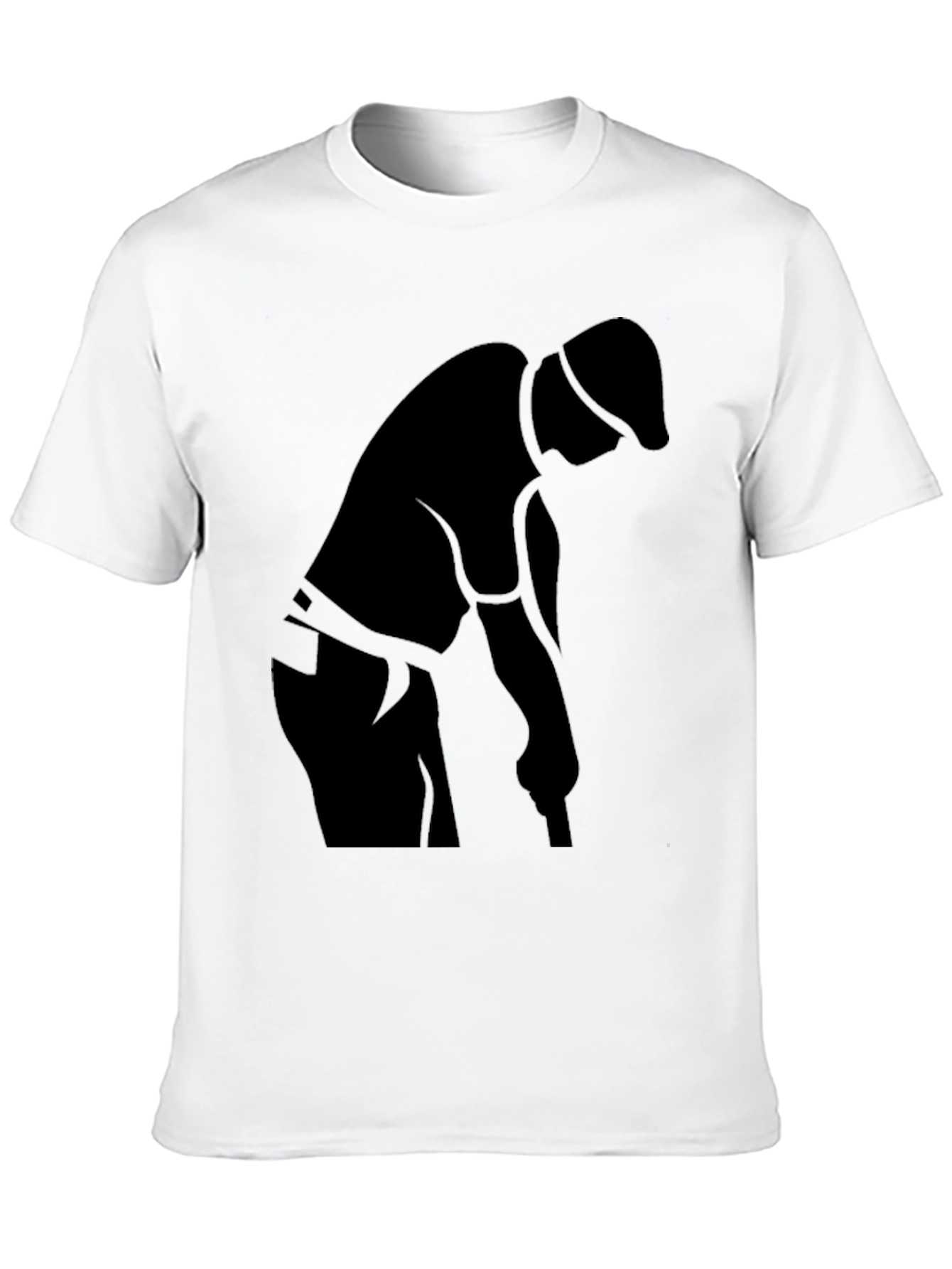 Black Golfer Silhouette T-Shirt - Sporty Casual Tee