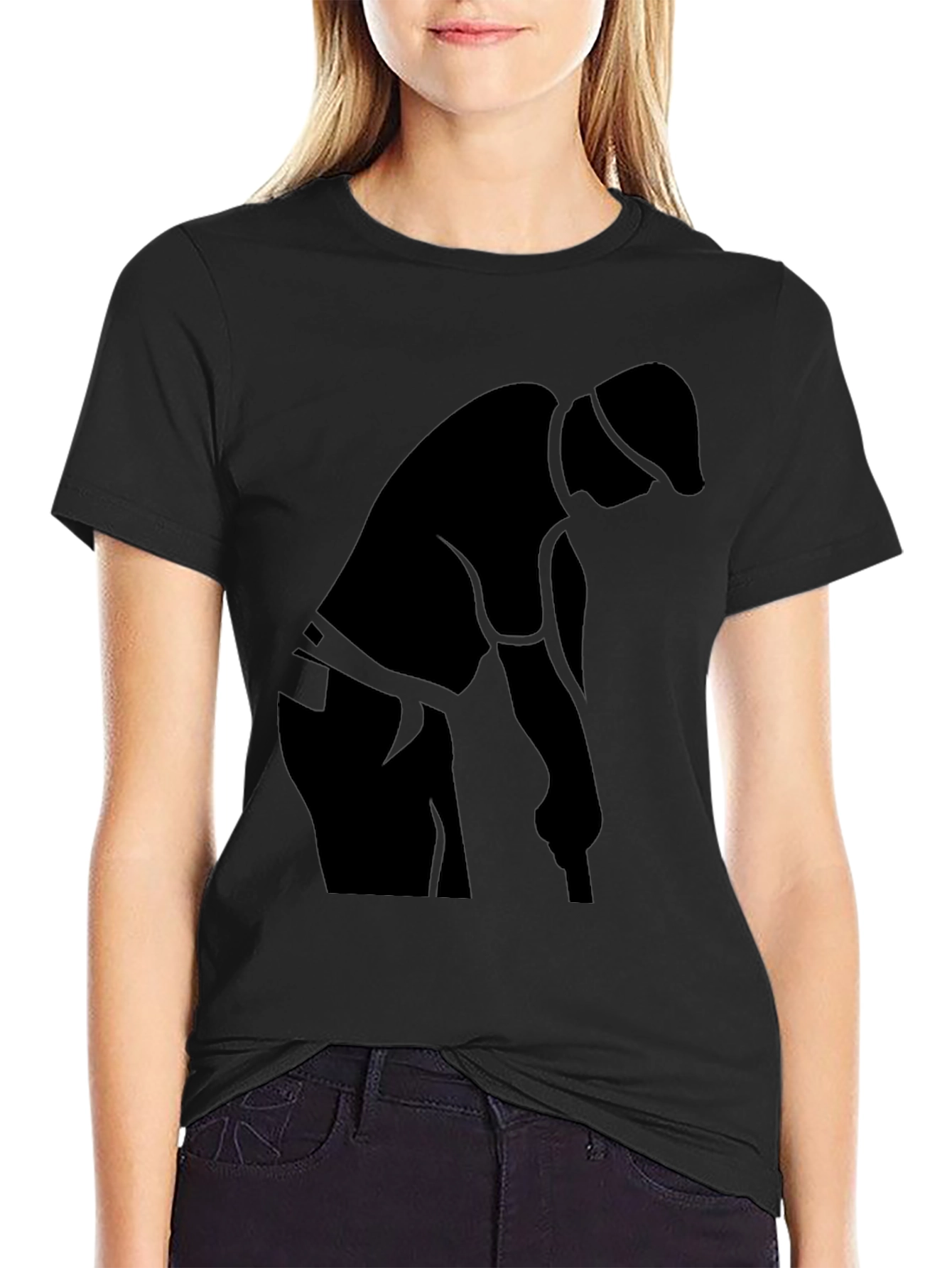 Black Golfer Silhouette T-Shirt - Sporty Casual Tee
