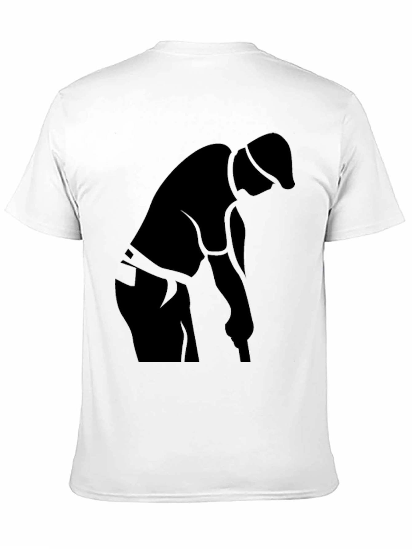 Black Golfer Silhouette T-Shirt - Sporty Casual Tee
