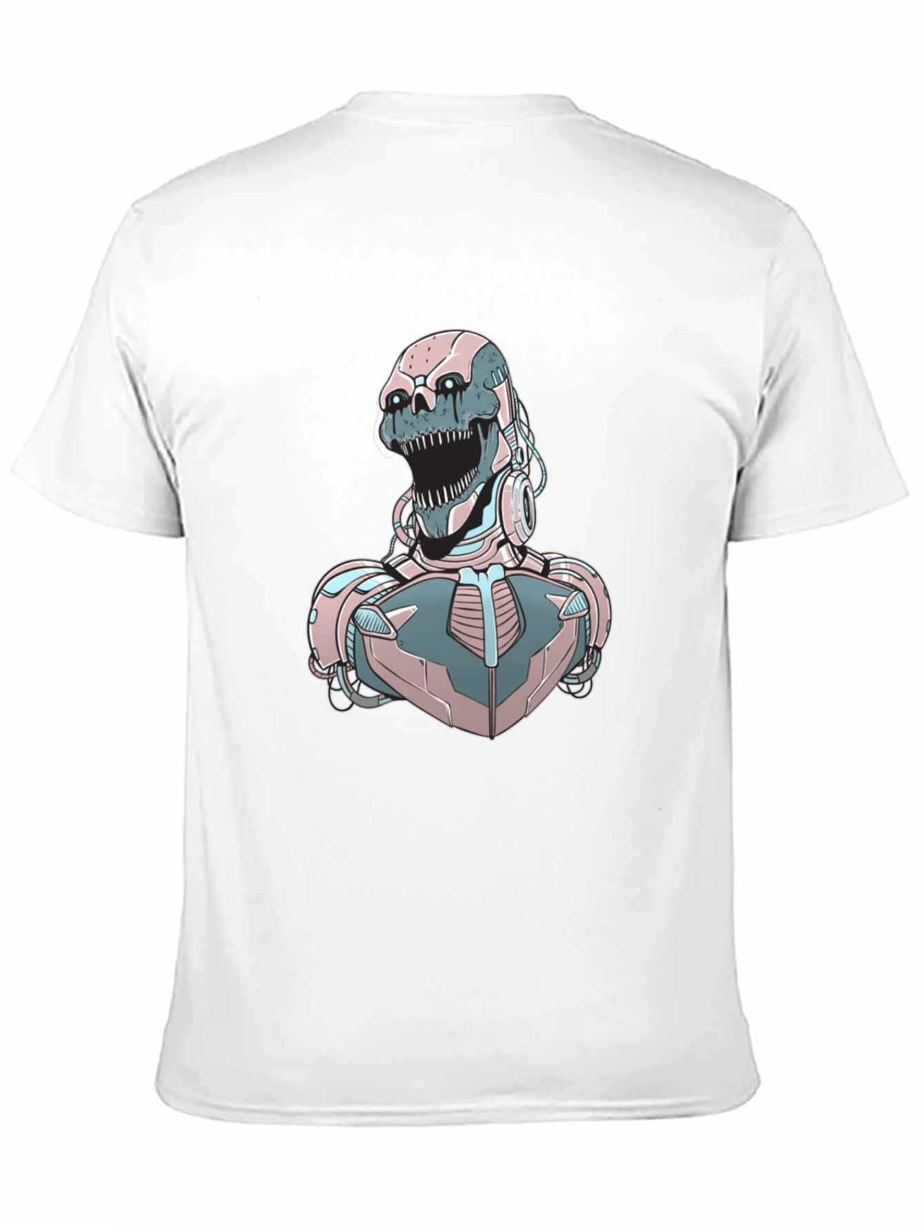 Cyberpunk Skull Robot Graphic Tee