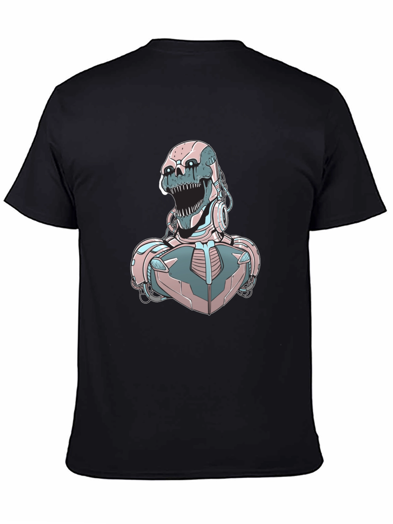 Cyberpunk Skull Robot Graphic Tee