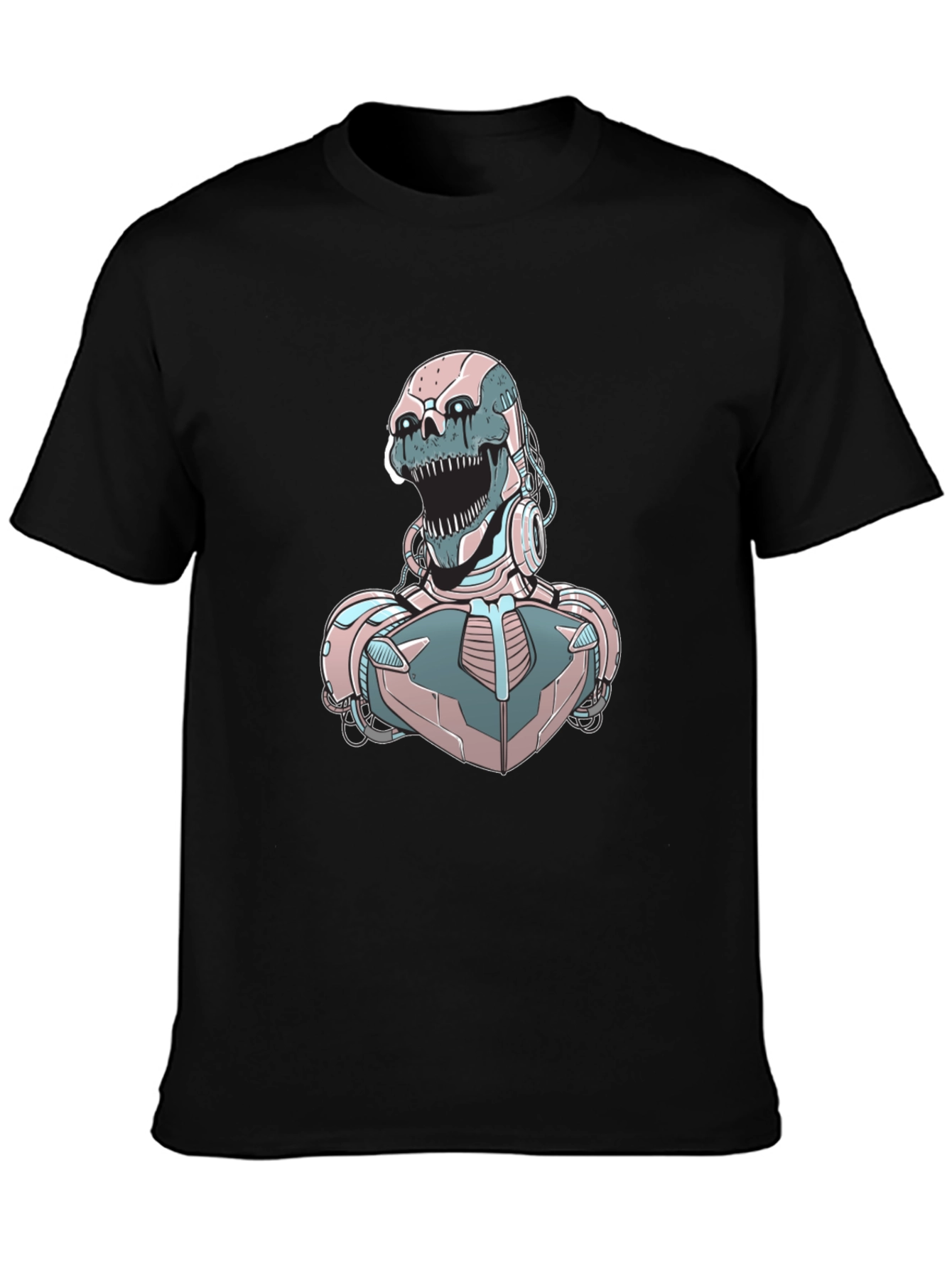Cyberpunk Skull Robot Graphic Tee