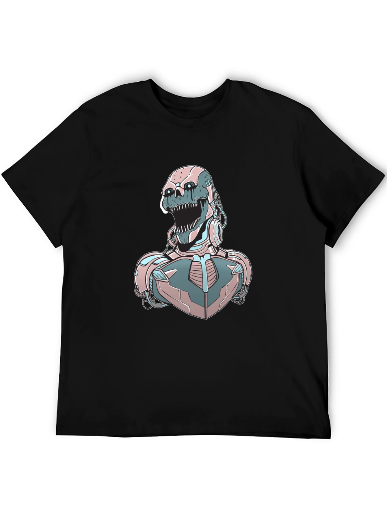 Cyberpunk Skull Robot Graphic Tee