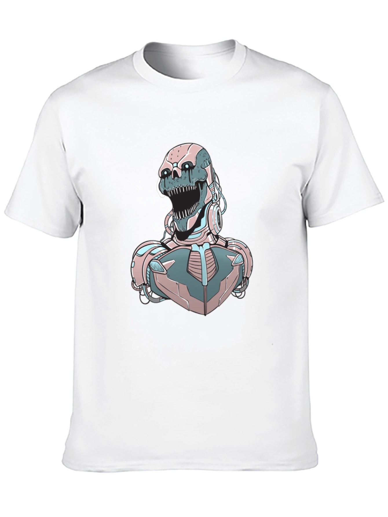 Cyberpunk Skull Robot Graphic Tee