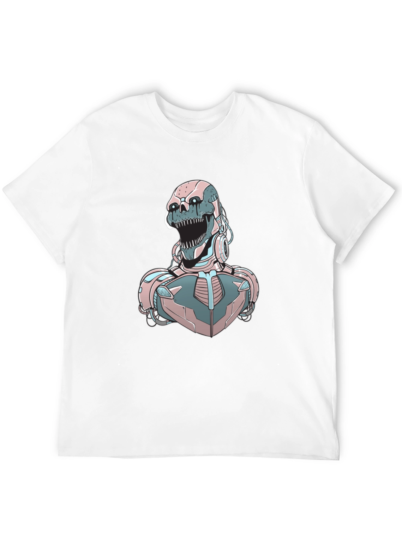 Cyberpunk Skull Robot Graphic Tee