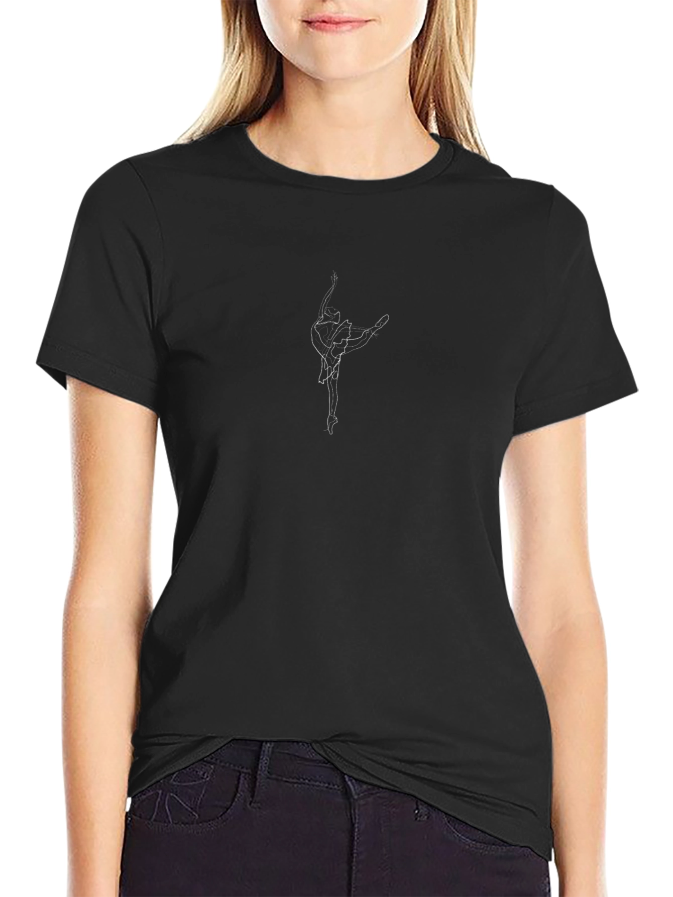 Ballerina Graphic Tee - Stylish Minimalist Design