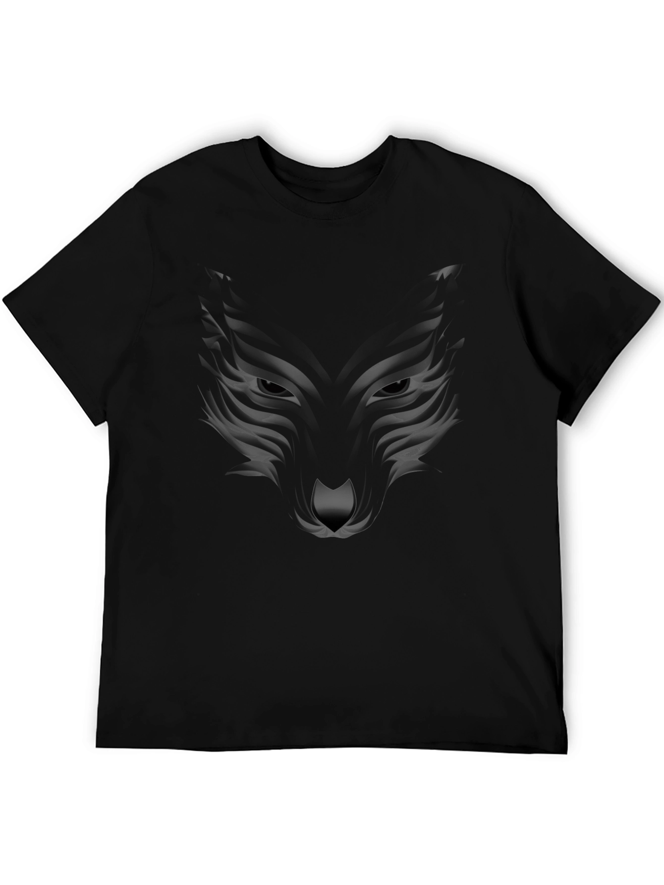 Mens Black Wolf Graphic T-Shirt