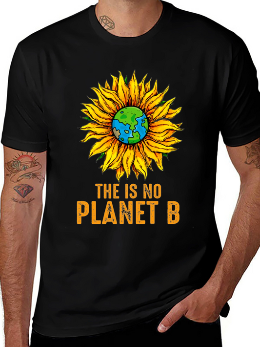 No Planet B Graphic Tee - Earth Day Sunflower Shirt
