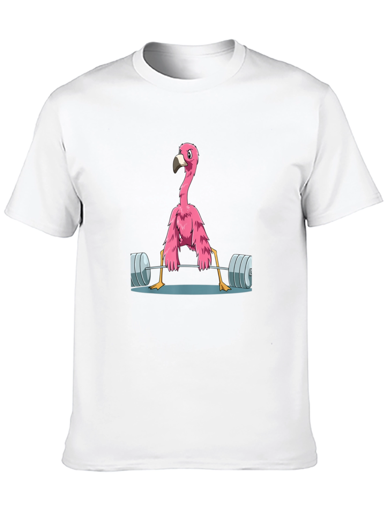 Flamingo Lifting Weights Graphic T-Shirt