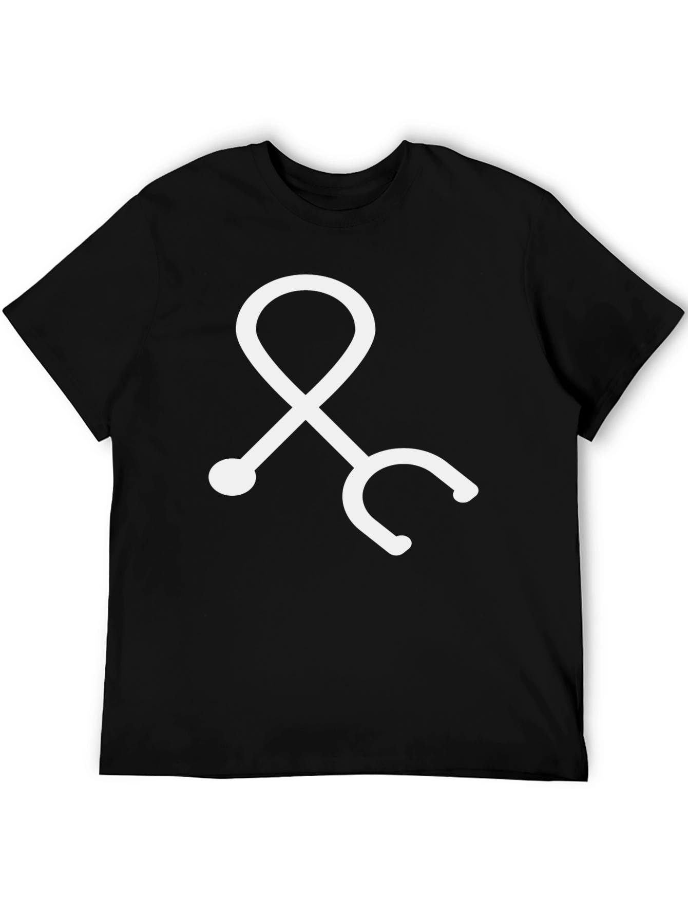 Medical Stethoscope Graphic Tee - Black Cotton Blend