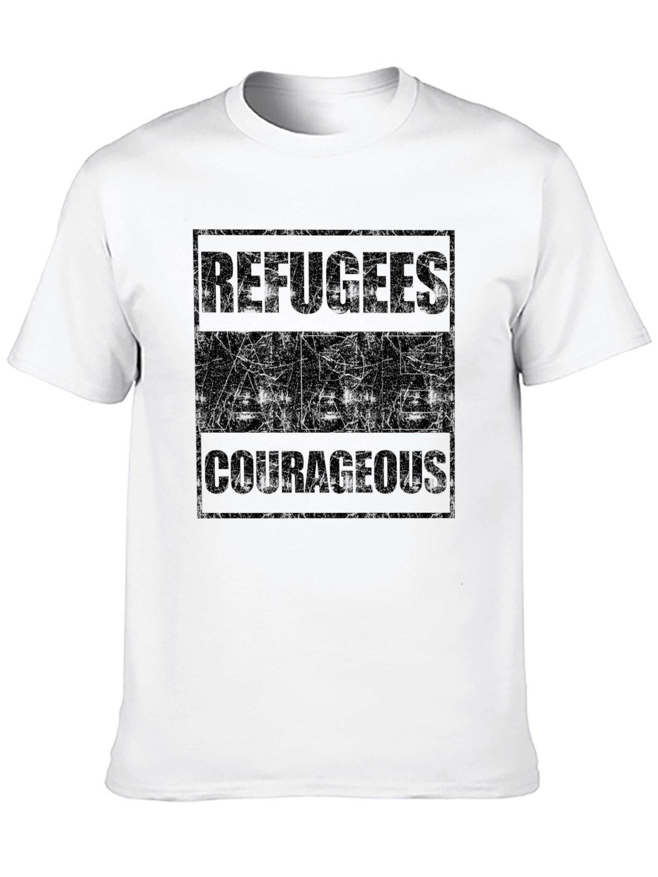 Refugees Are Courageous T-Shirt - Black Graphic Tee
