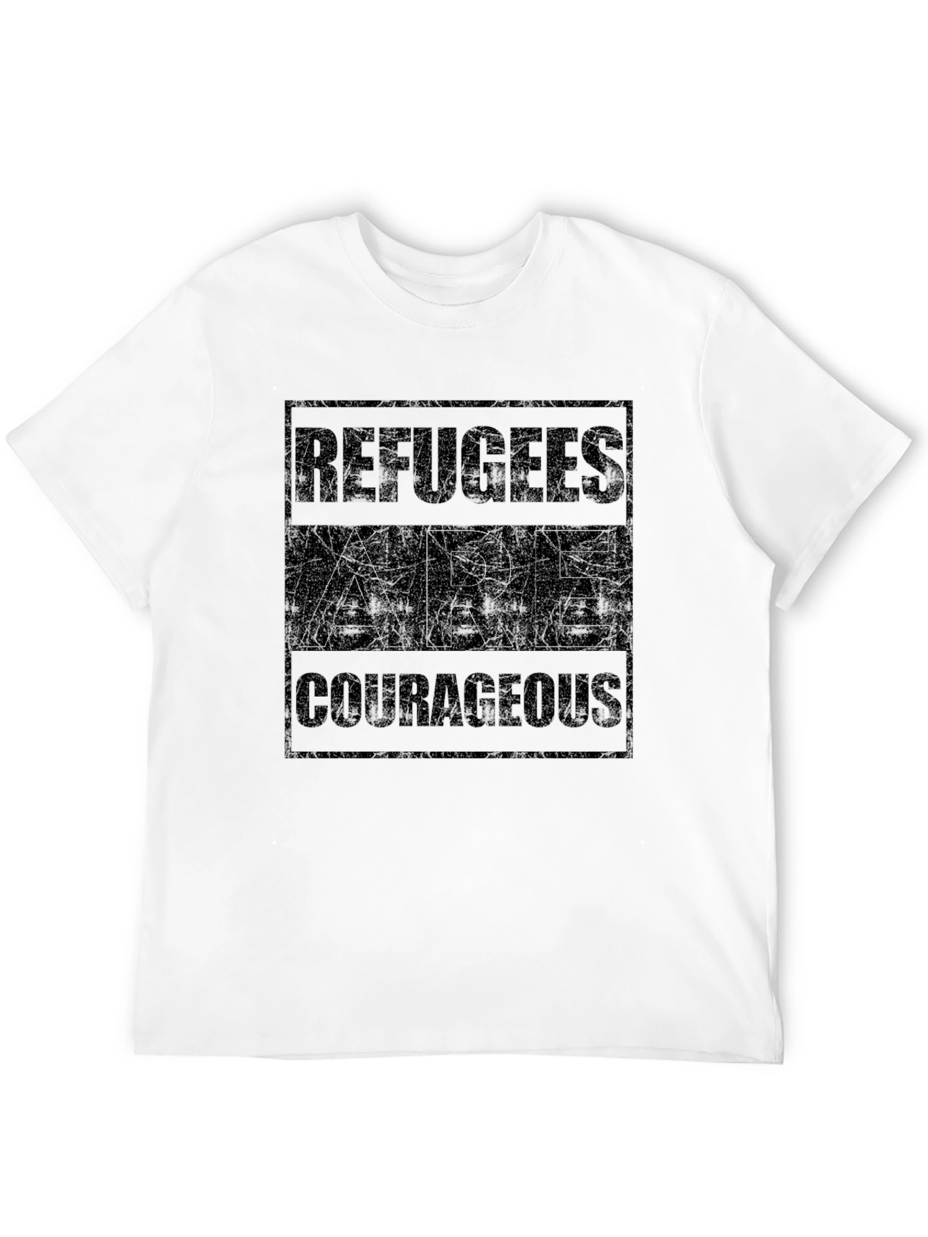 Refugees Are Courageous T-Shirt - Black Graphic Tee