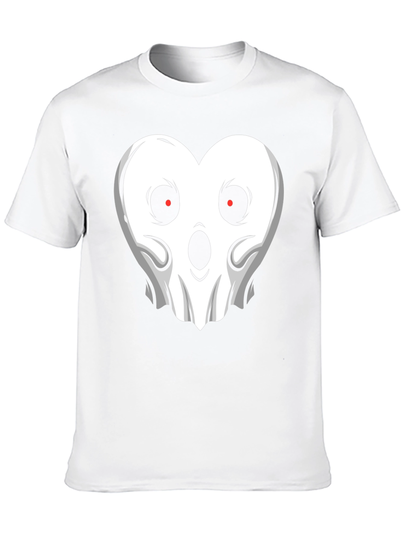 Spooky Heart Ghost Graphic T-Shirt - Halloween Style
