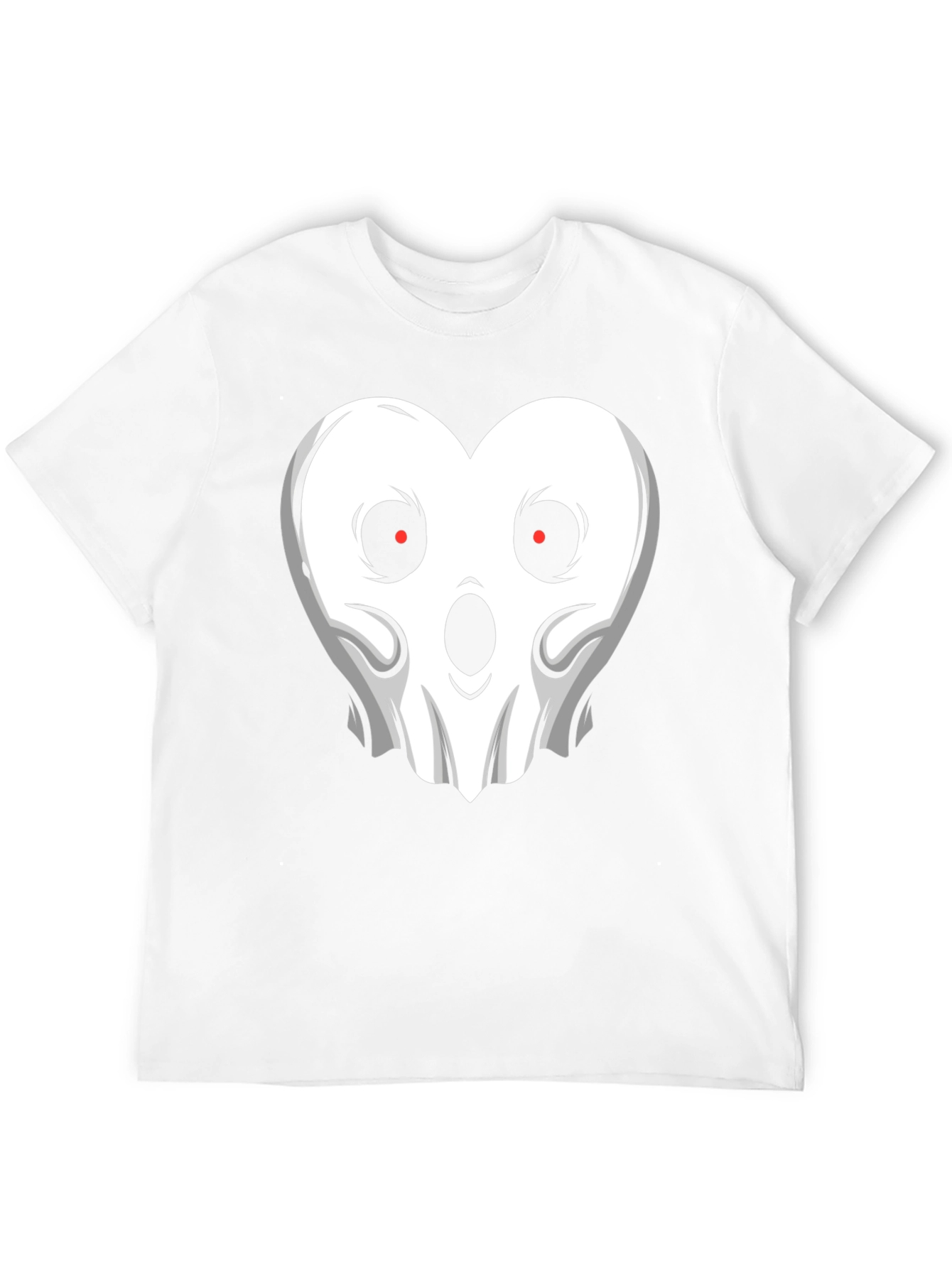 Spooky Heart Ghost Graphic T-Shirt - Halloween Style