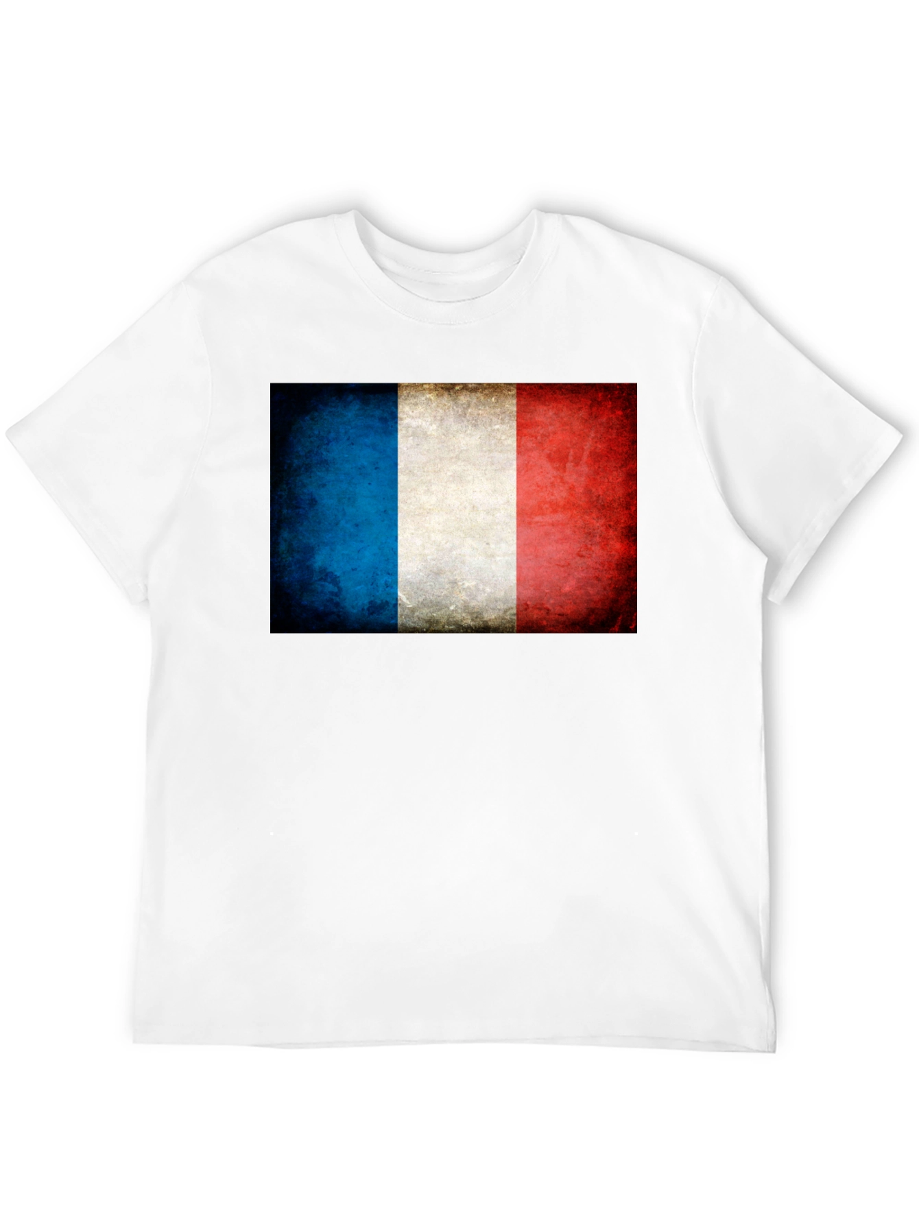 French Flag T-Shirt - Distressed Grunge Style