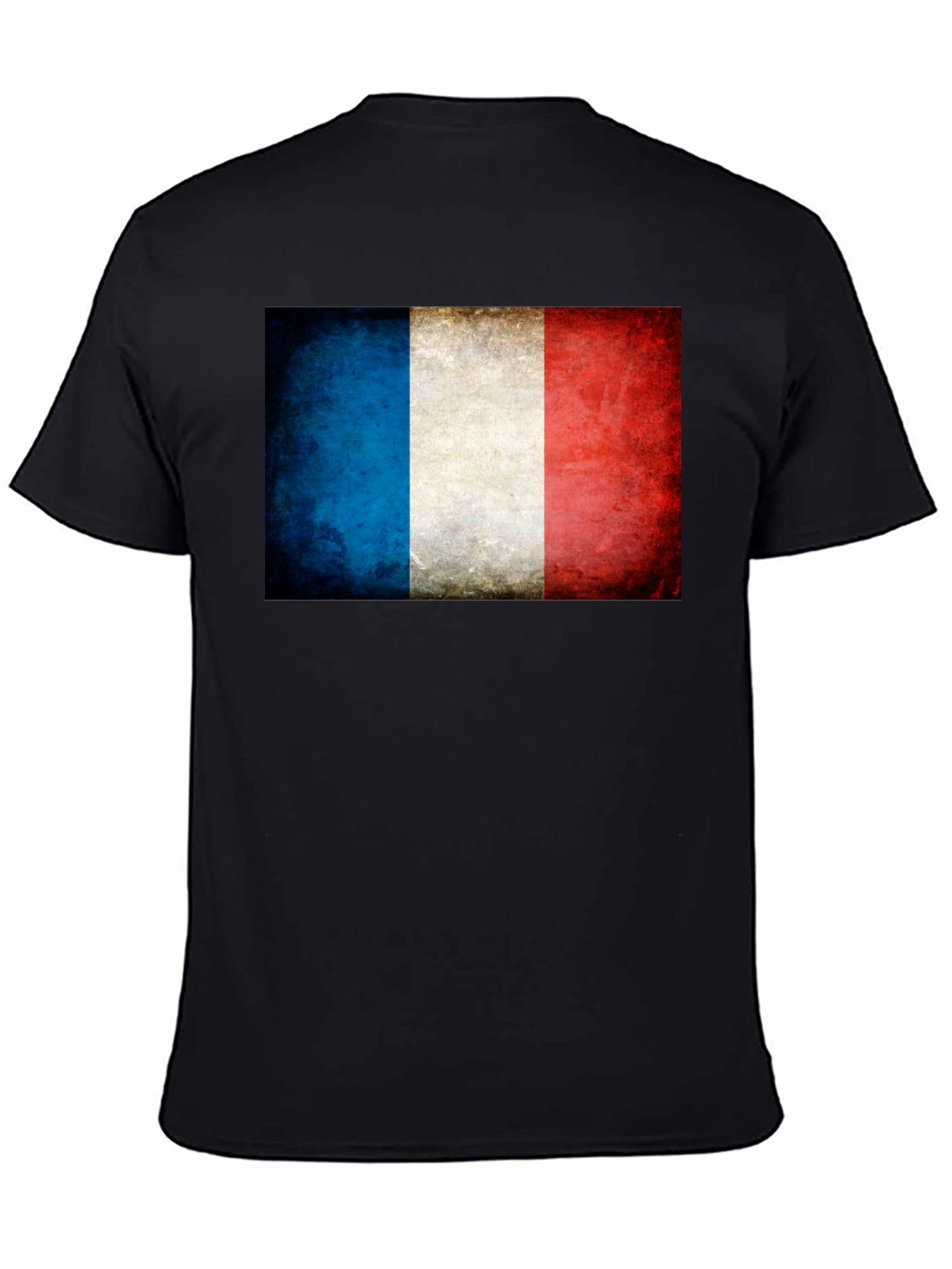 French Flag T-Shirt - Distressed Grunge Style