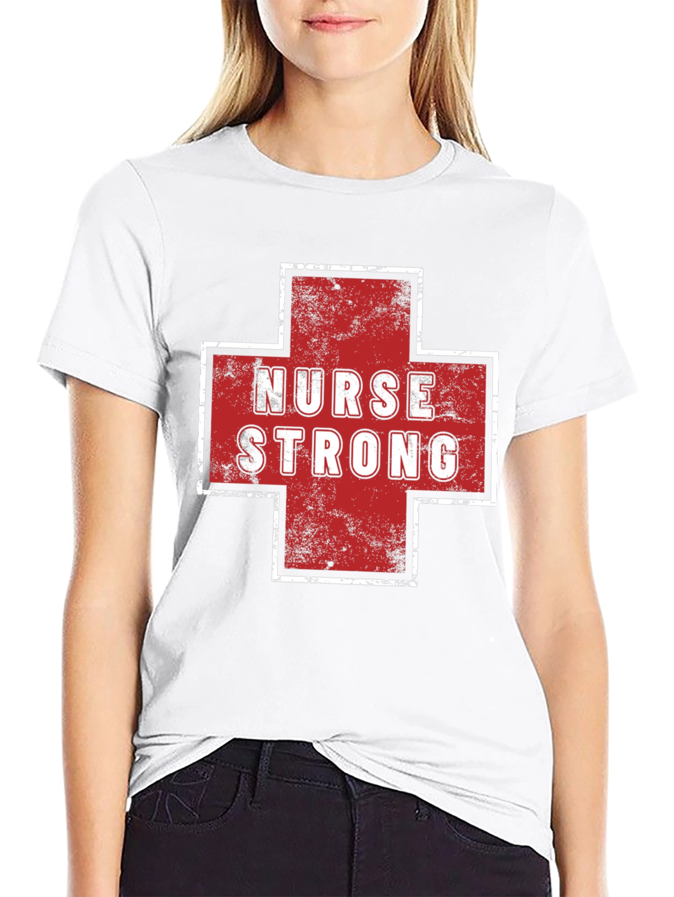 Nurse Strong Graphic Tee - Black Cotton T-Shirt