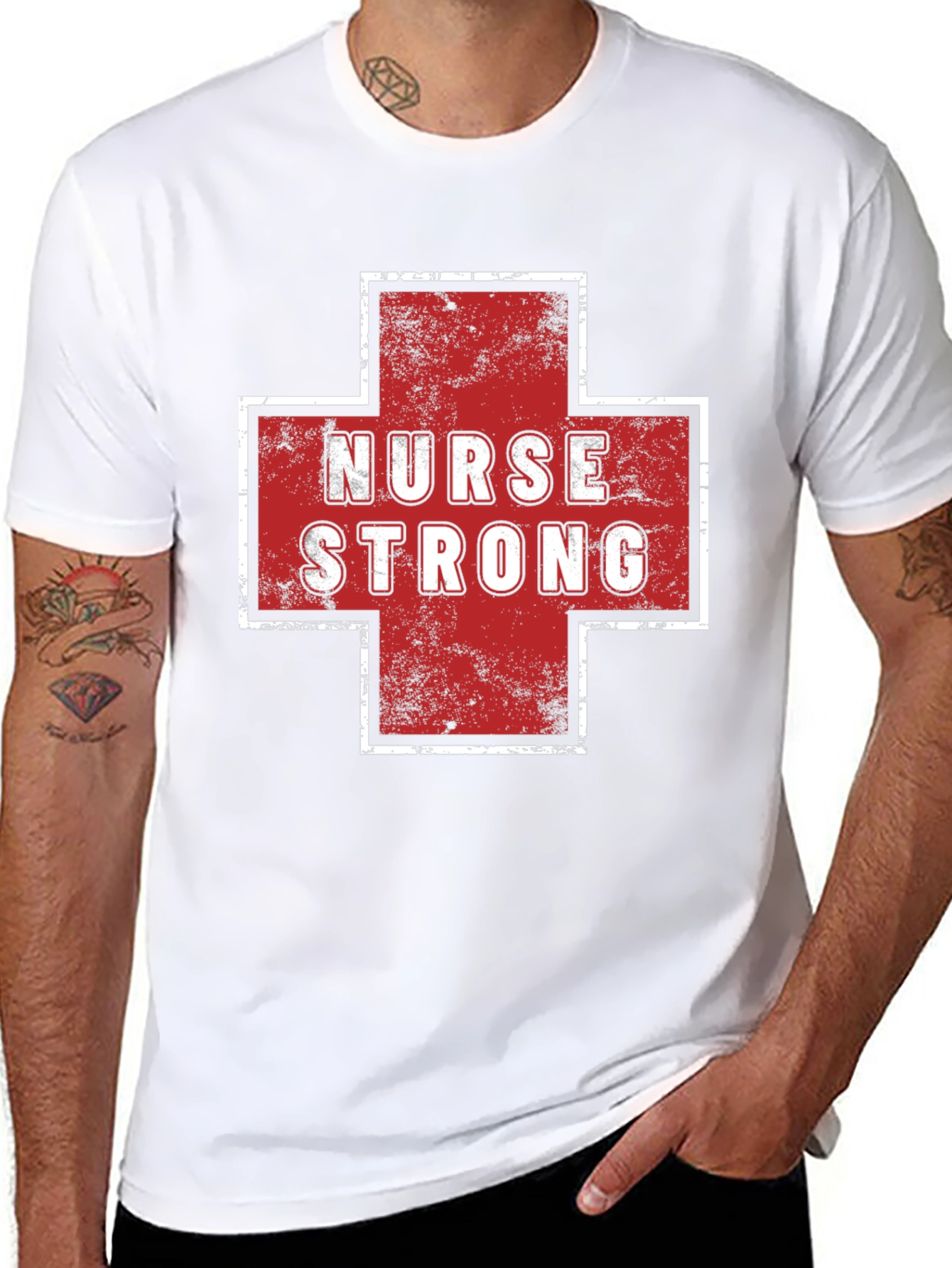 Nurse Strong Graphic Tee - Black Cotton T-Shirt