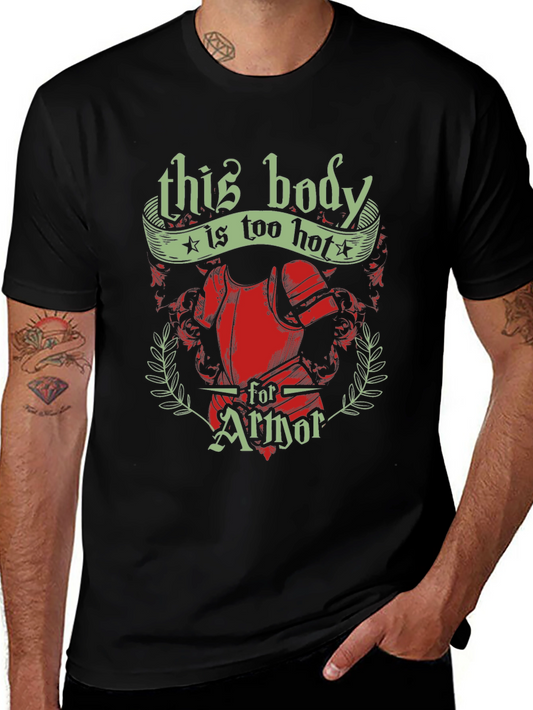 Too Hot For Armor Graphic Tee - Medieval Style