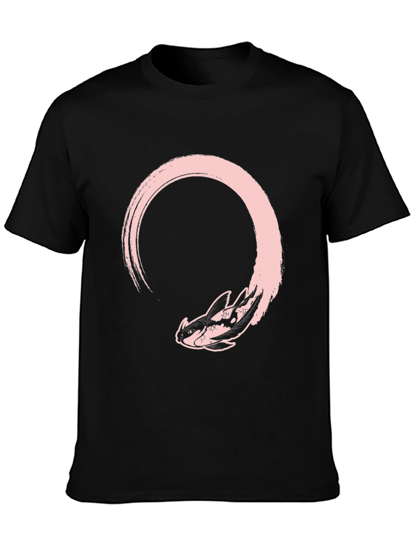 Dragon Circle Graphic Tee - Black Cotton Comfort