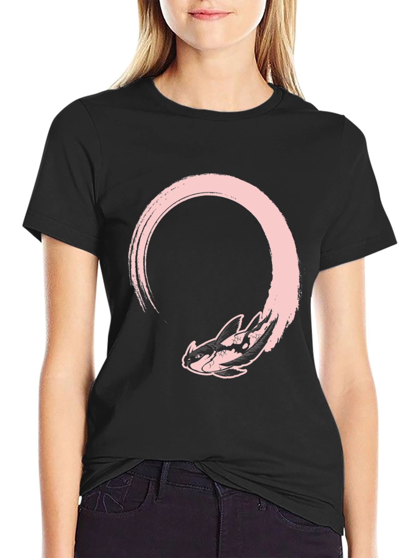 Dragon Circle Graphic Tee - Black Cotton Comfort