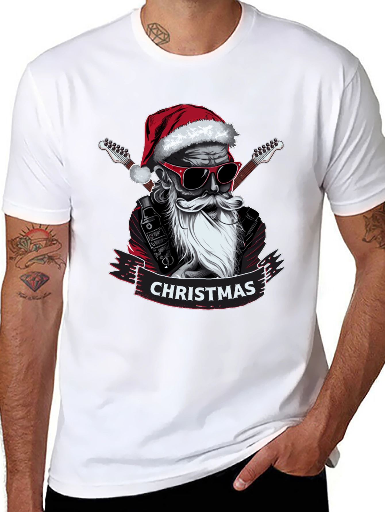 Rockin Santa Christmas T-Shirt