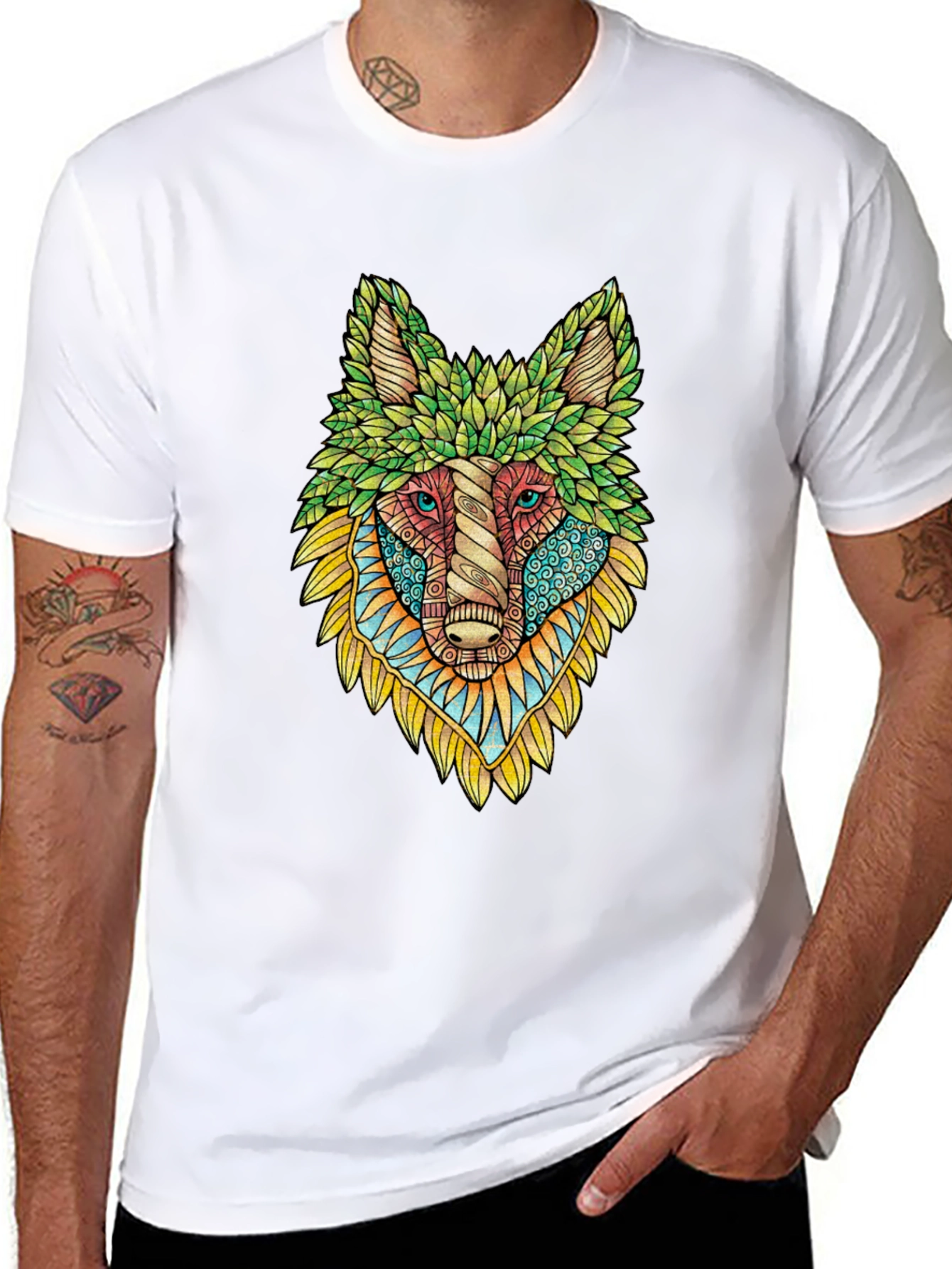 Wolf Art Graphic Tee - Unique Animal Design