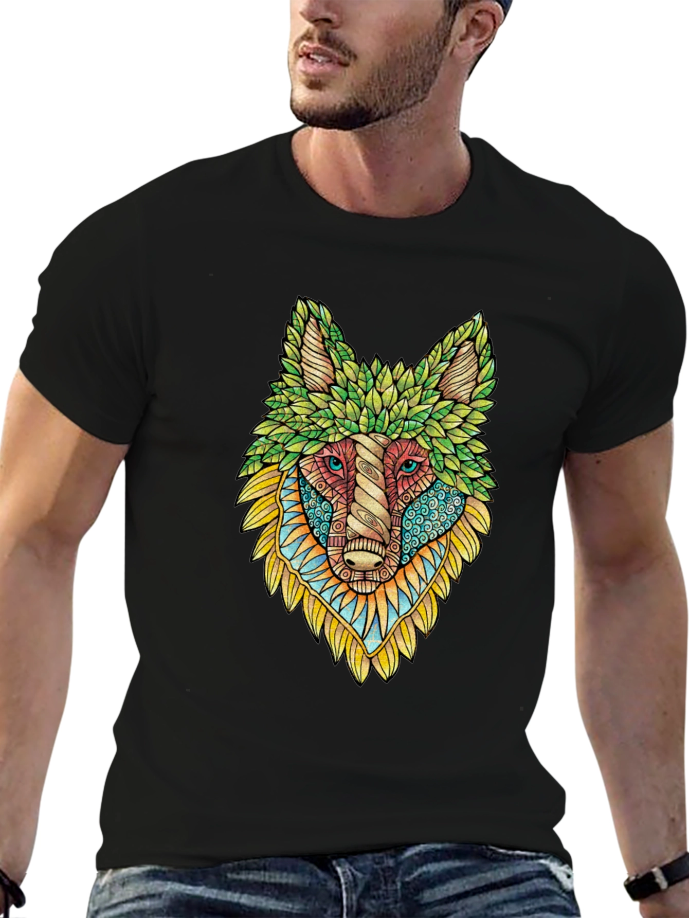 Wolf Art Graphic Tee - Unique Animal Design