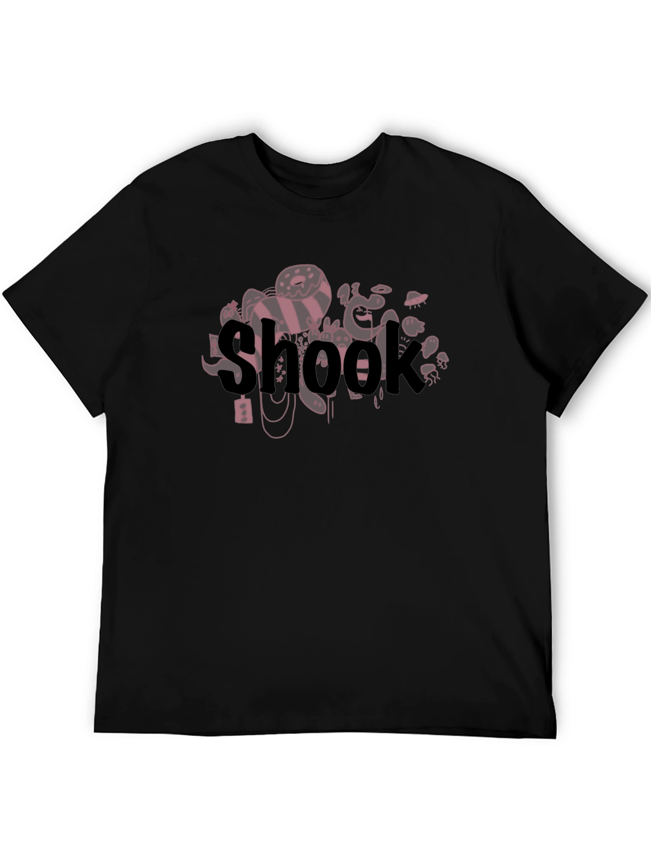 Shook Graphic Print Black Tee
