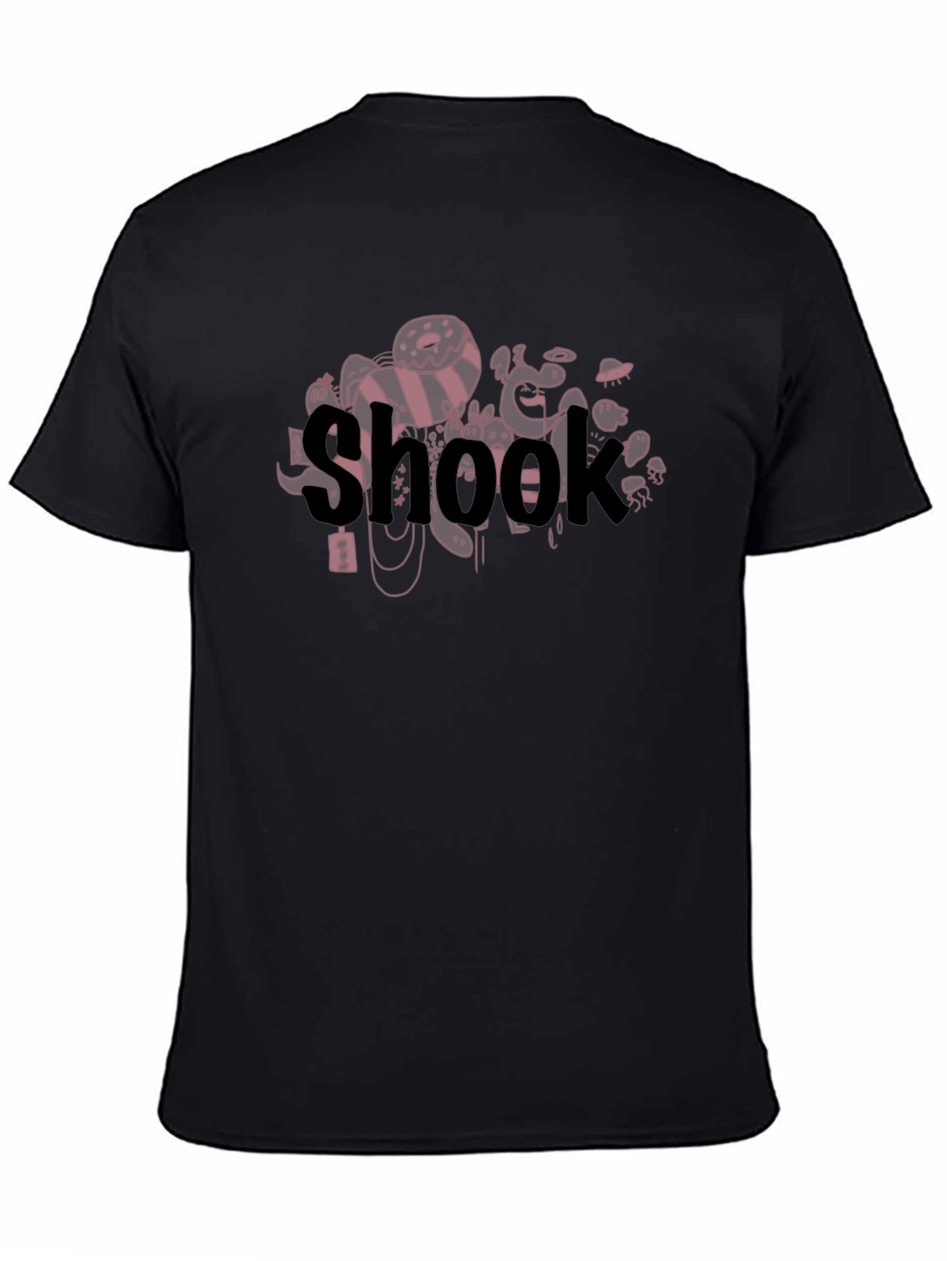 Shook Graphic Print Black Tee
