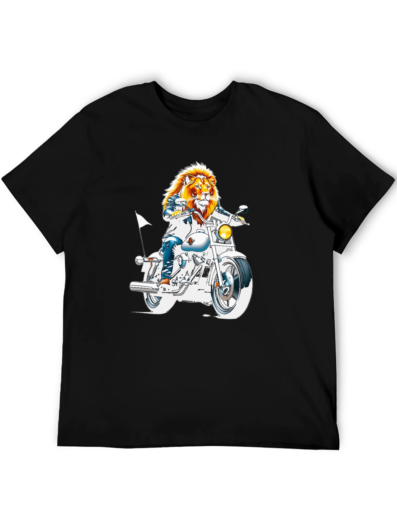 Lion Rider Graphic T-Shirt - Cool Motorcycle Design