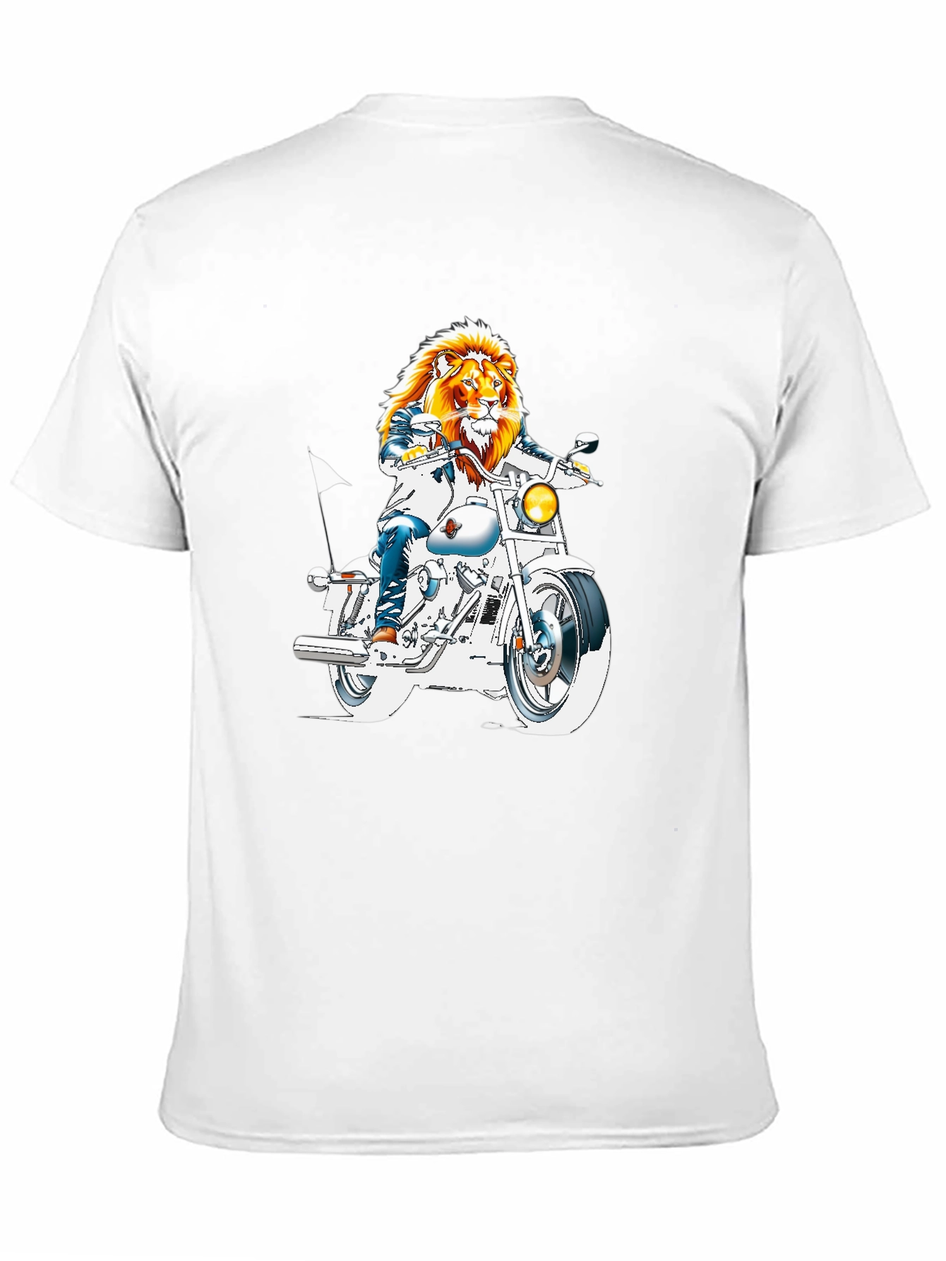 Lion Rider Graphic T-Shirt - Cool Motorcycle Design