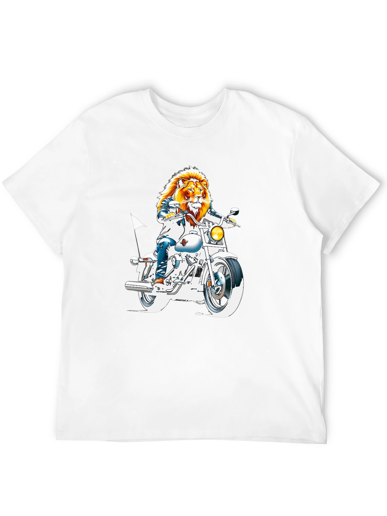 Lion Rider Graphic T-Shirt - Cool Motorcycle Design