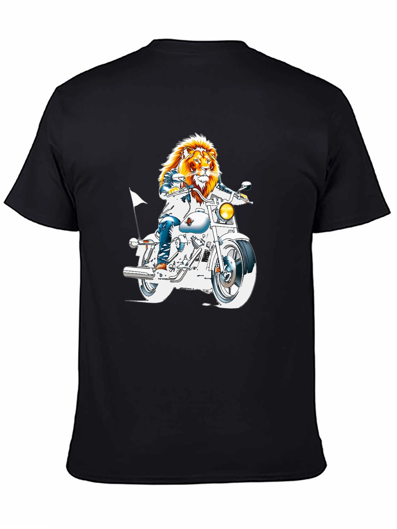 Lion Rider Graphic T-Shirt - Cool Motorcycle Design