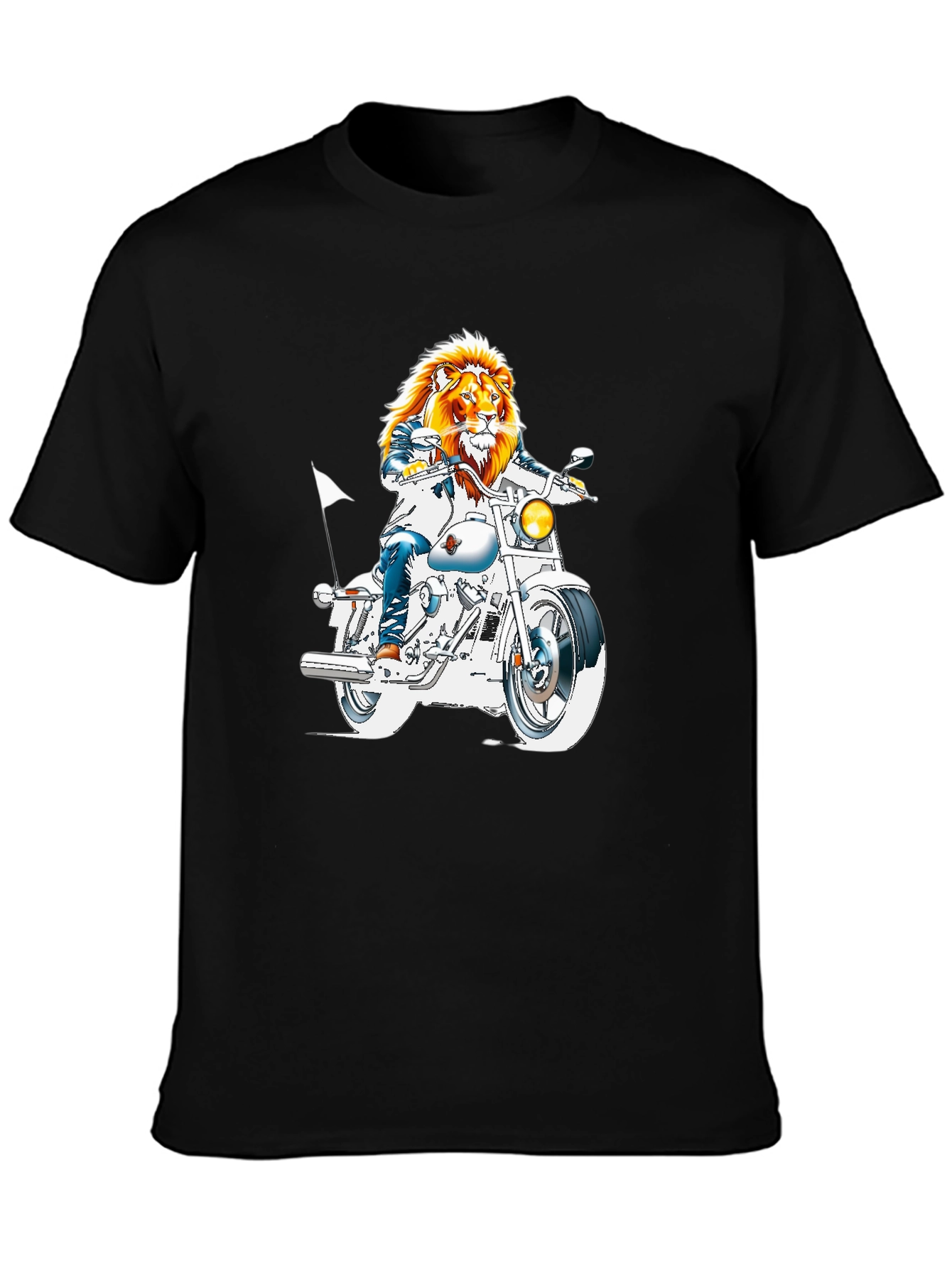 Lion Rider Graphic T-Shirt - Cool Motorcycle Design
