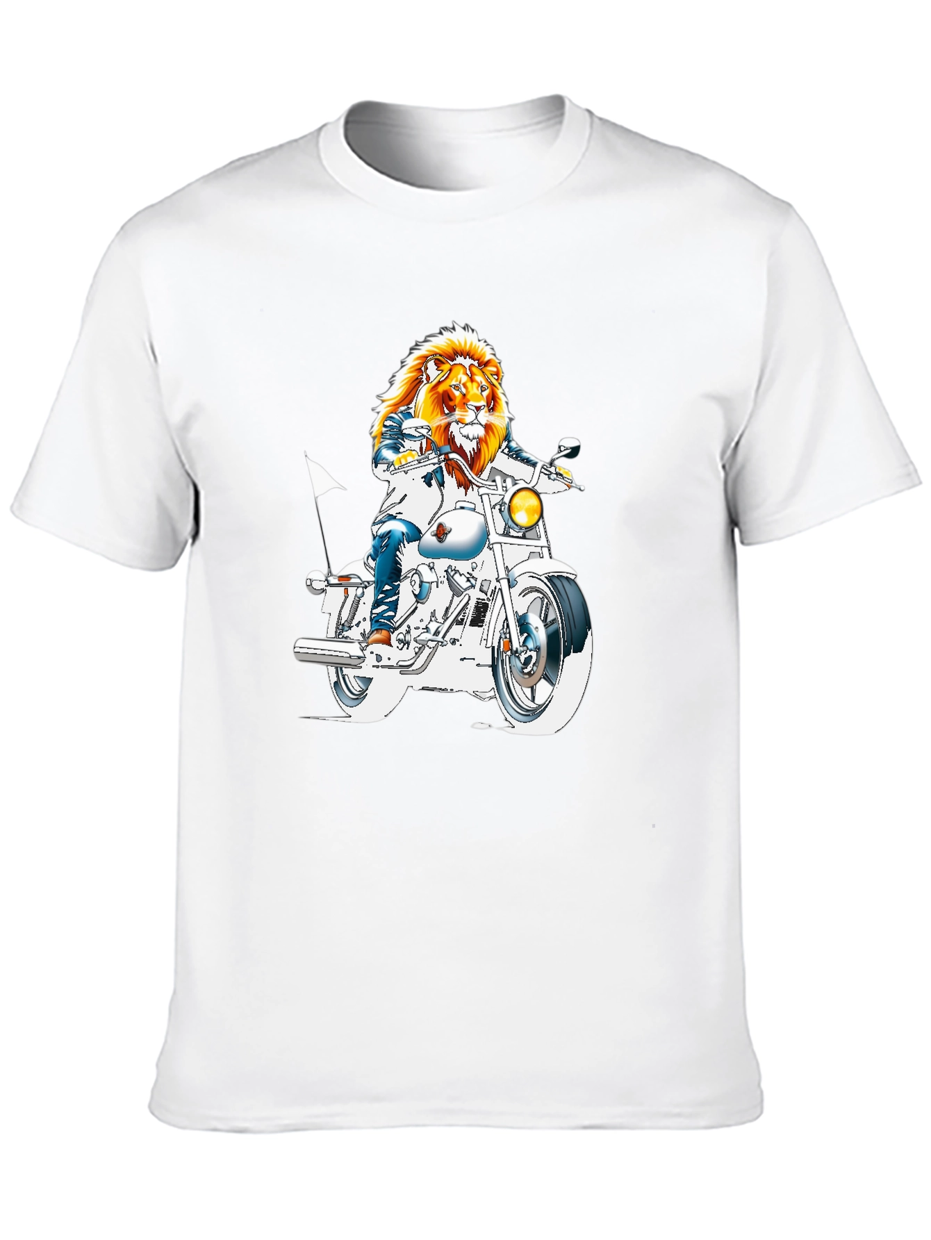 Lion Rider Graphic T-Shirt - Cool Motorcycle Design