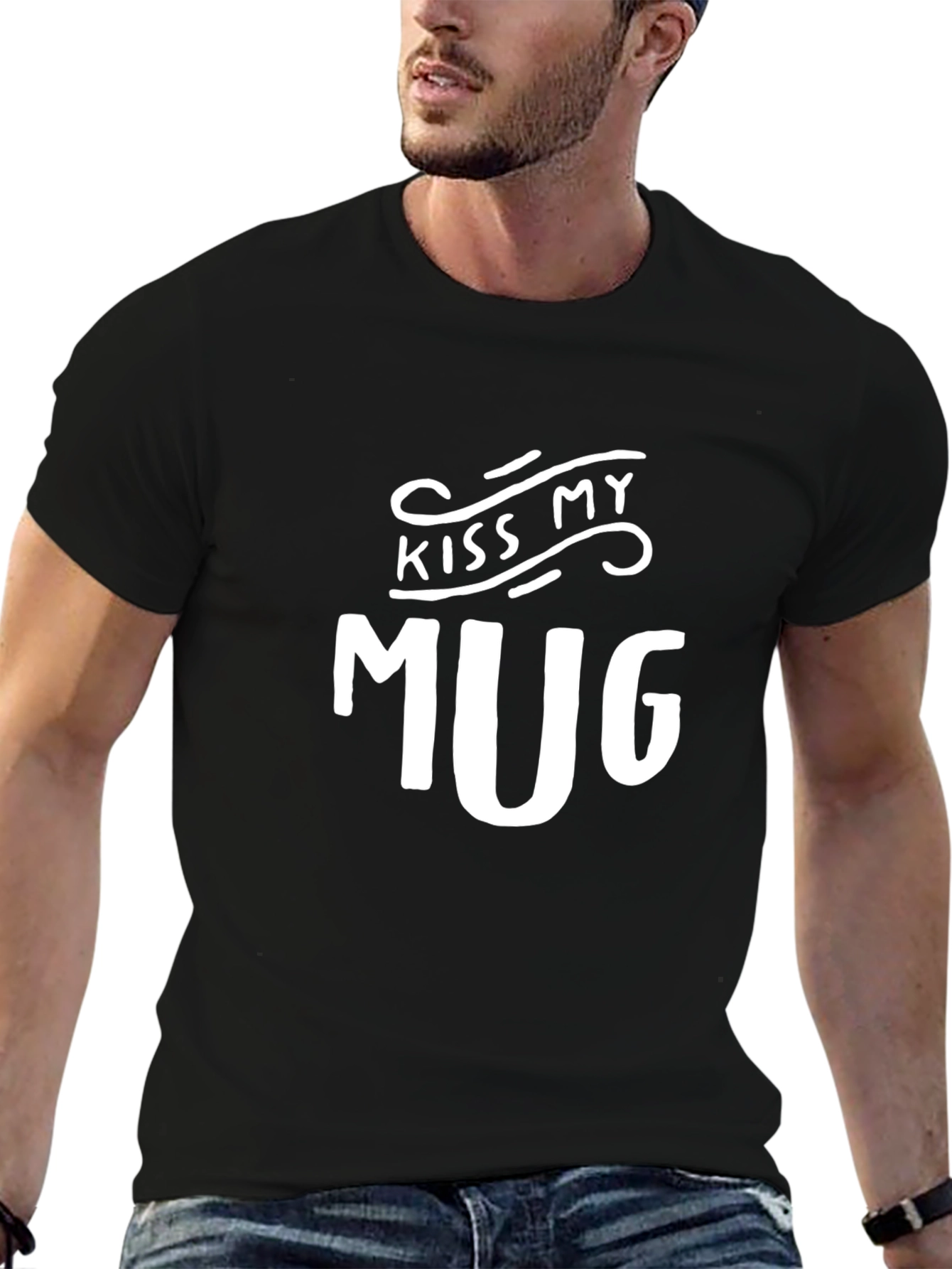 Kiss My Mug Graphic T-Shirt - Funny Novelty Tee