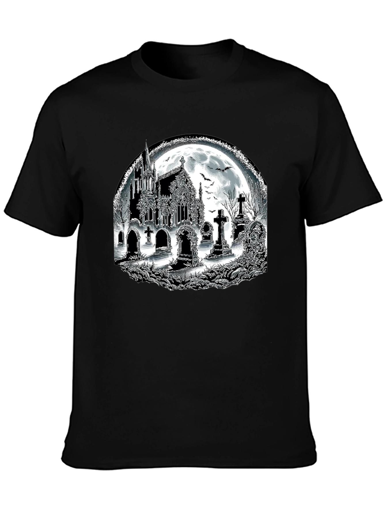 Gothic Graveyard Black T-Shirt