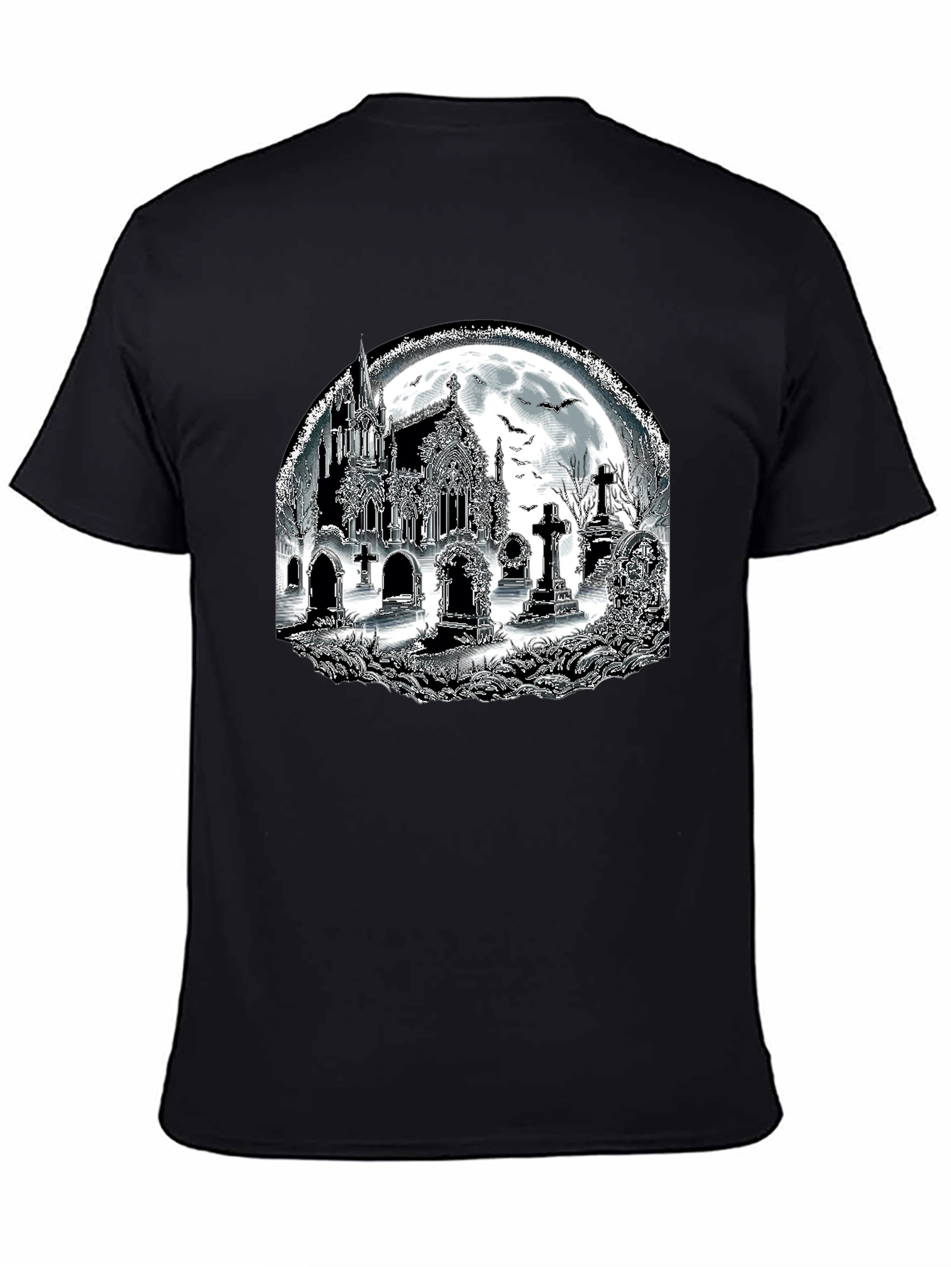Gothic Graveyard Black T-Shirt