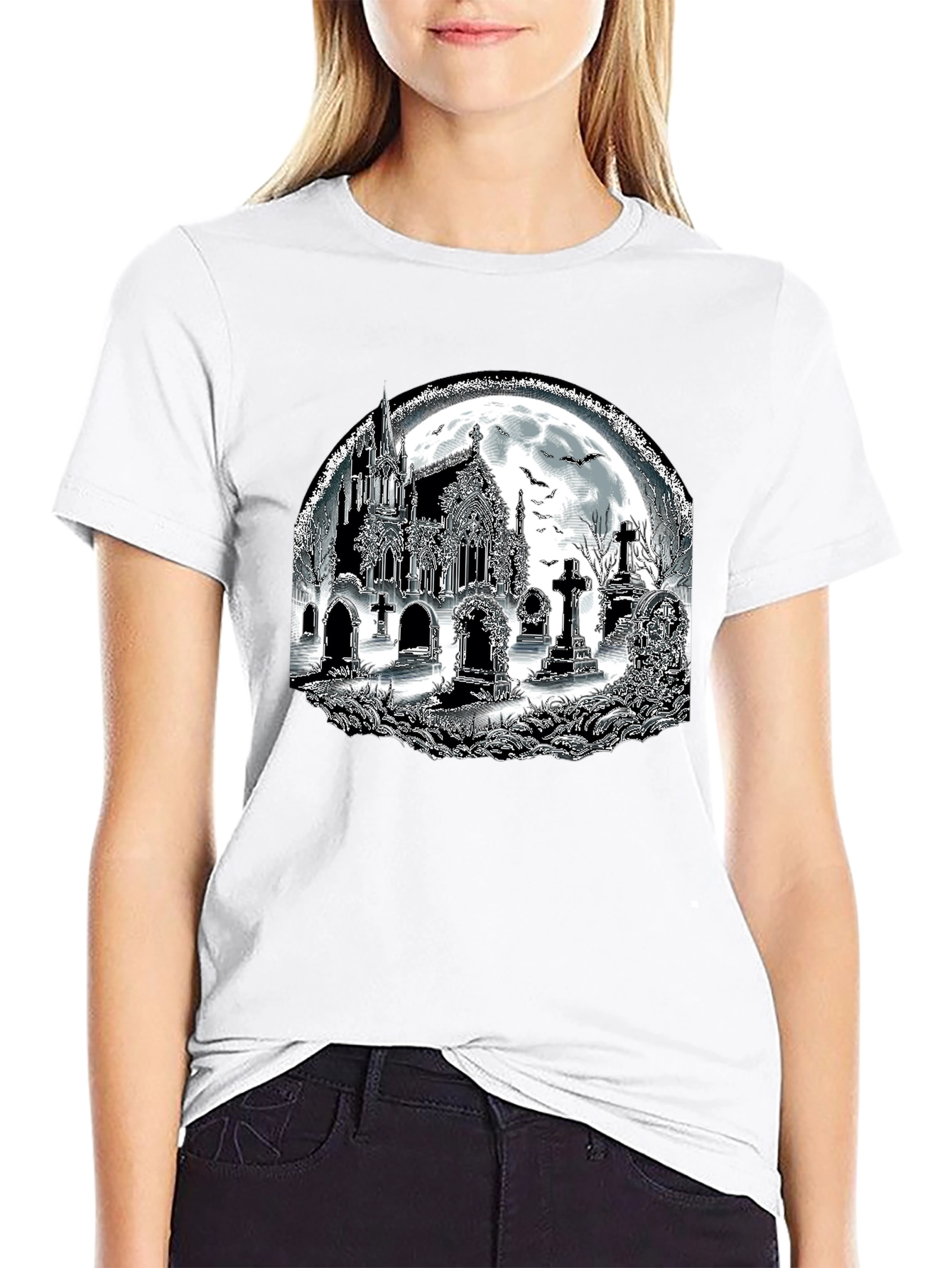 Gothic Graveyard Black T-Shirt