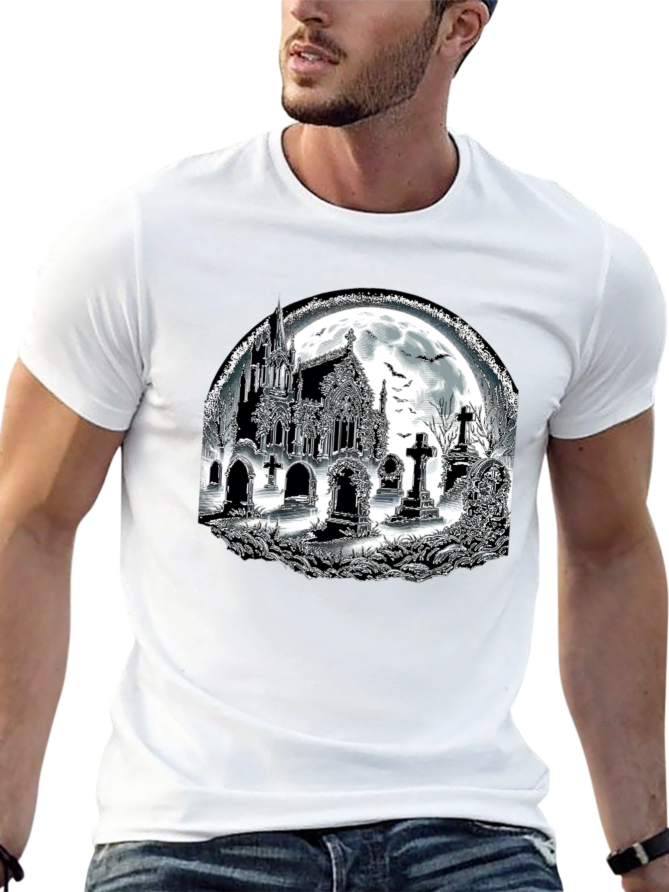 Gothic Graveyard Black T-Shirt