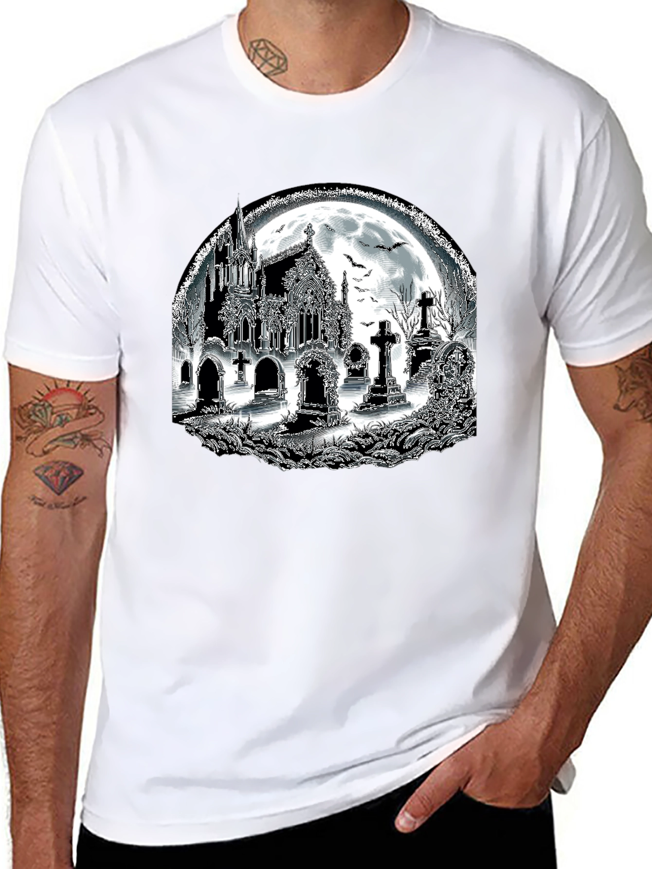 Gothic Graveyard Black T-Shirt