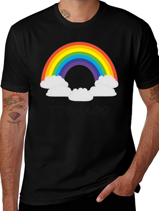 Rainbow Tornado Black T-Shirt